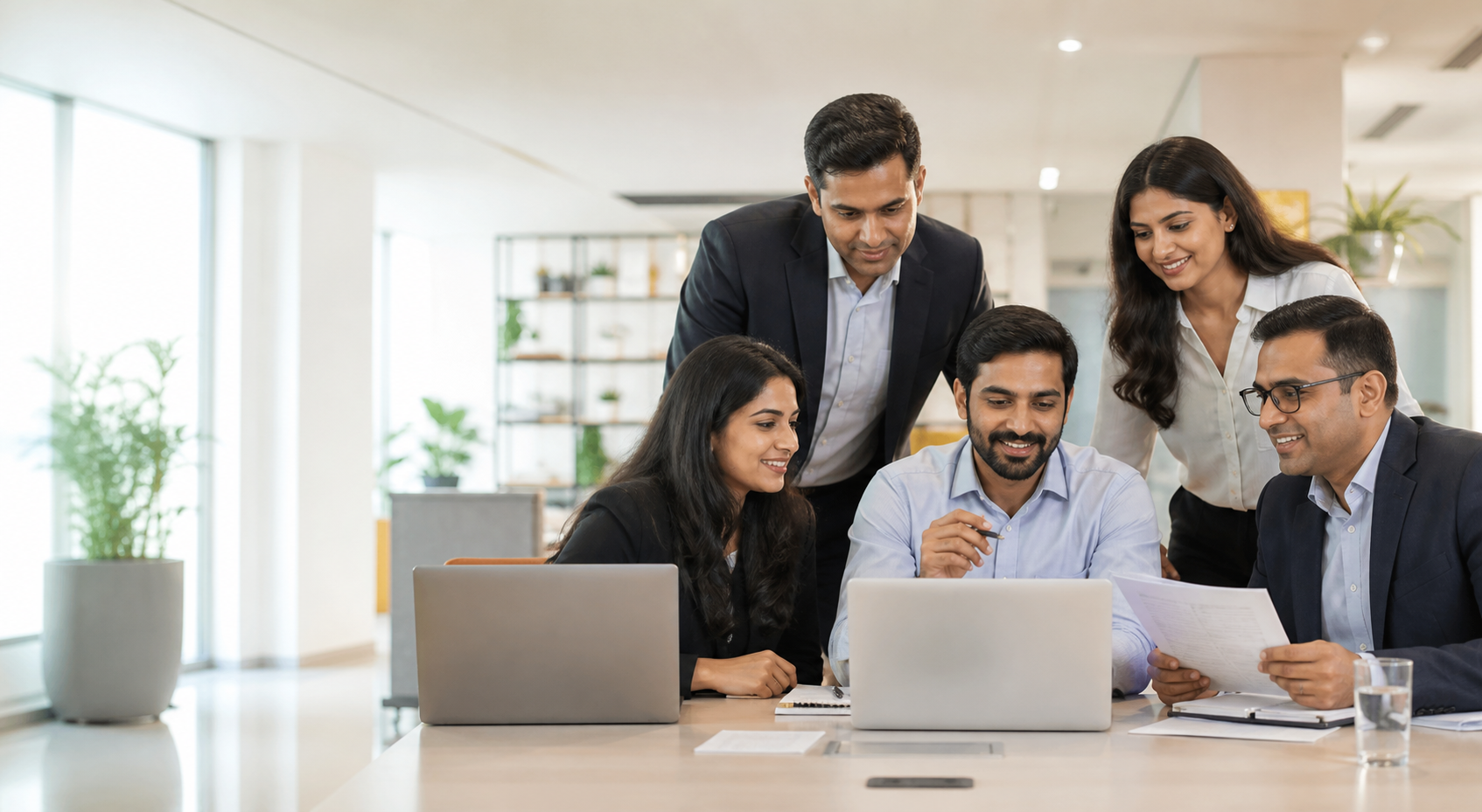 Indian professionals collaborating at work